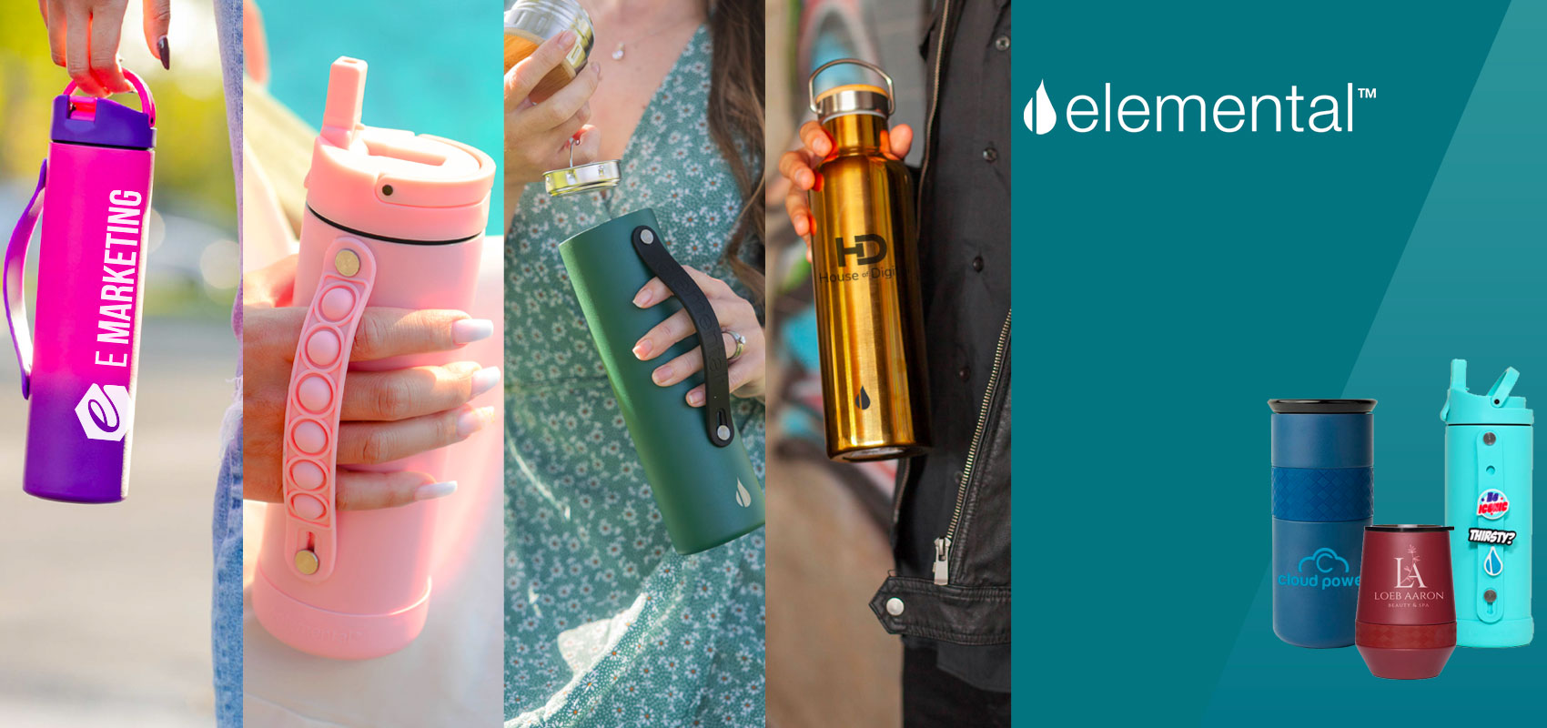 Elemental Iconic Fidget Pop 14 oz. Water Bottle - 7 colors