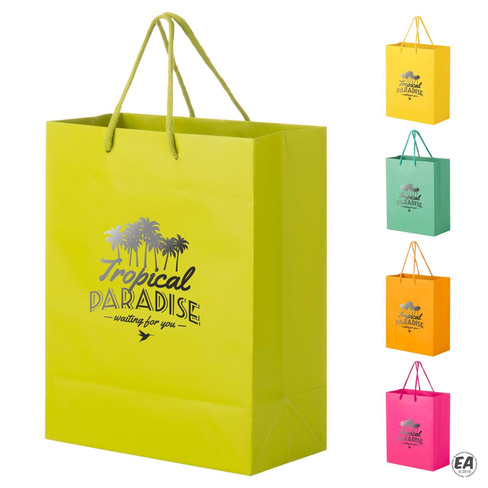 Customized Matte Laminated Euro Tote Bag 8x4x10 Promotional Tote Bags