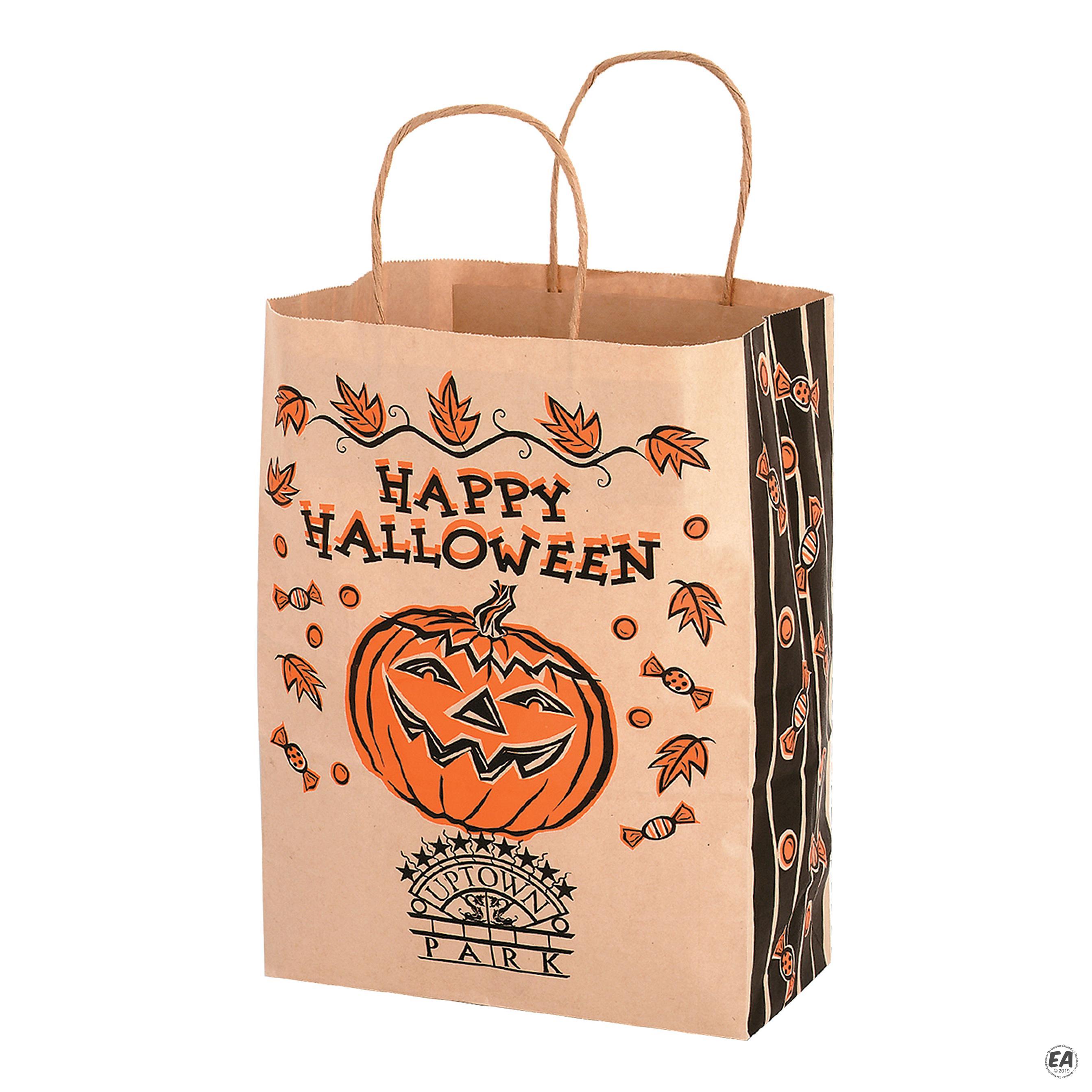 Branded Halloween Paper TreatorTreat Bag with Gusset 10x13x5