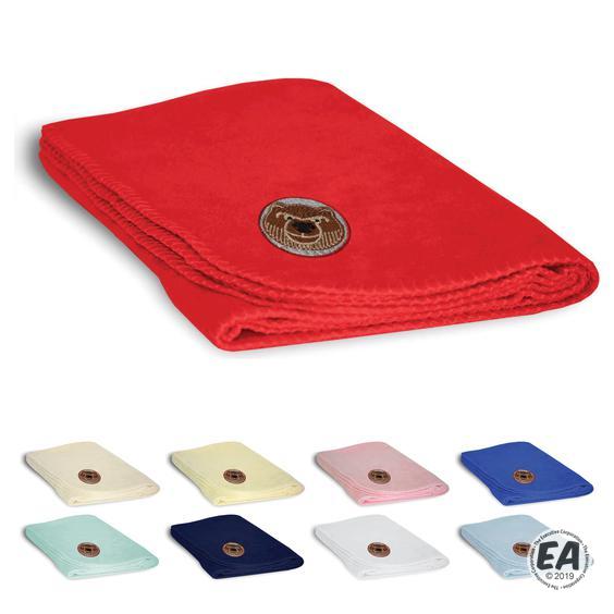Promotional 30x40 Embroidered Baby Fleece Blanket Customized Blankets