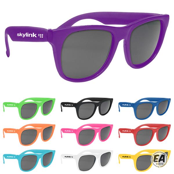 Customized Vibrant Trim Dark Lens Sunglasses | Promotional Sunglasses ...