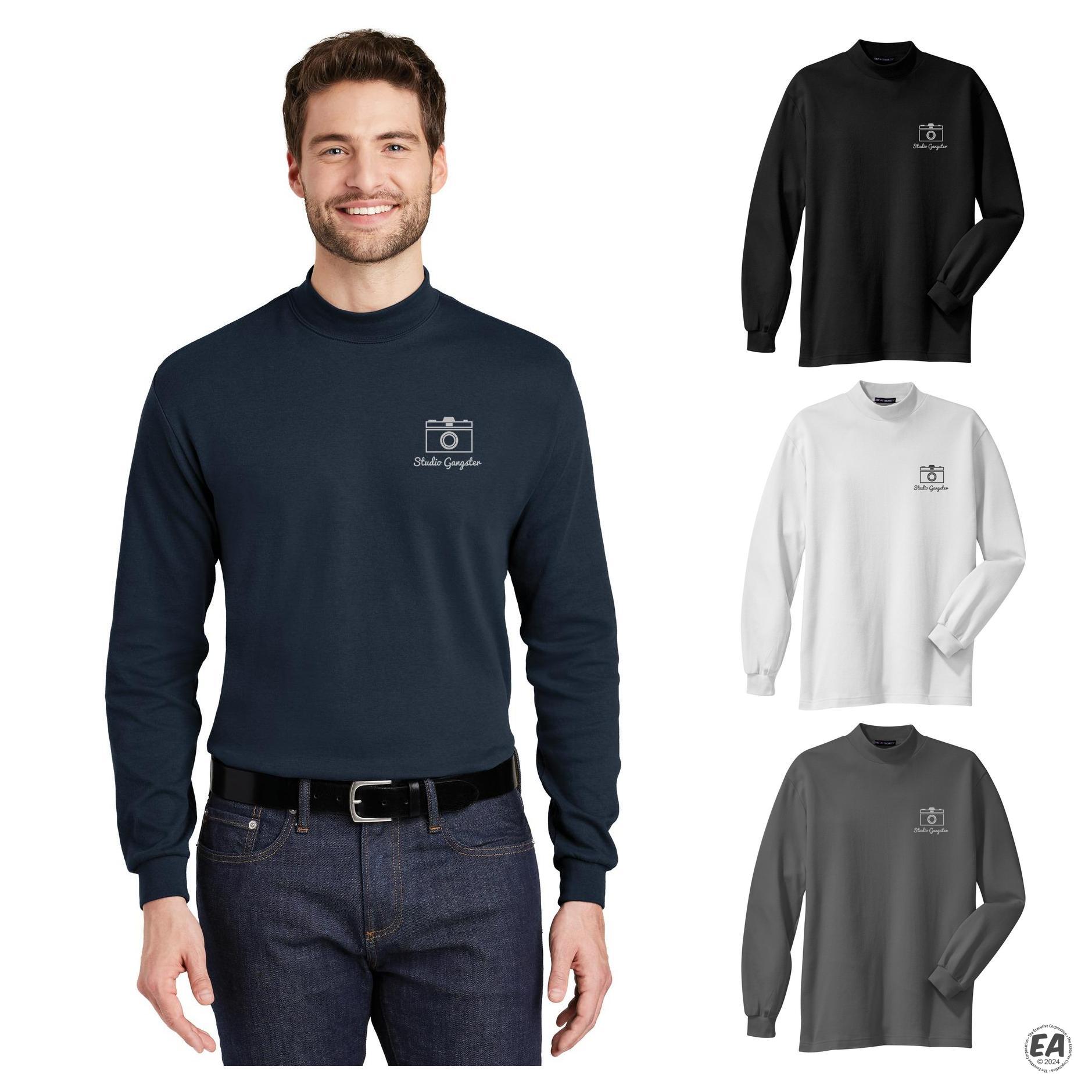 port authority interlock knit mock turtleneck