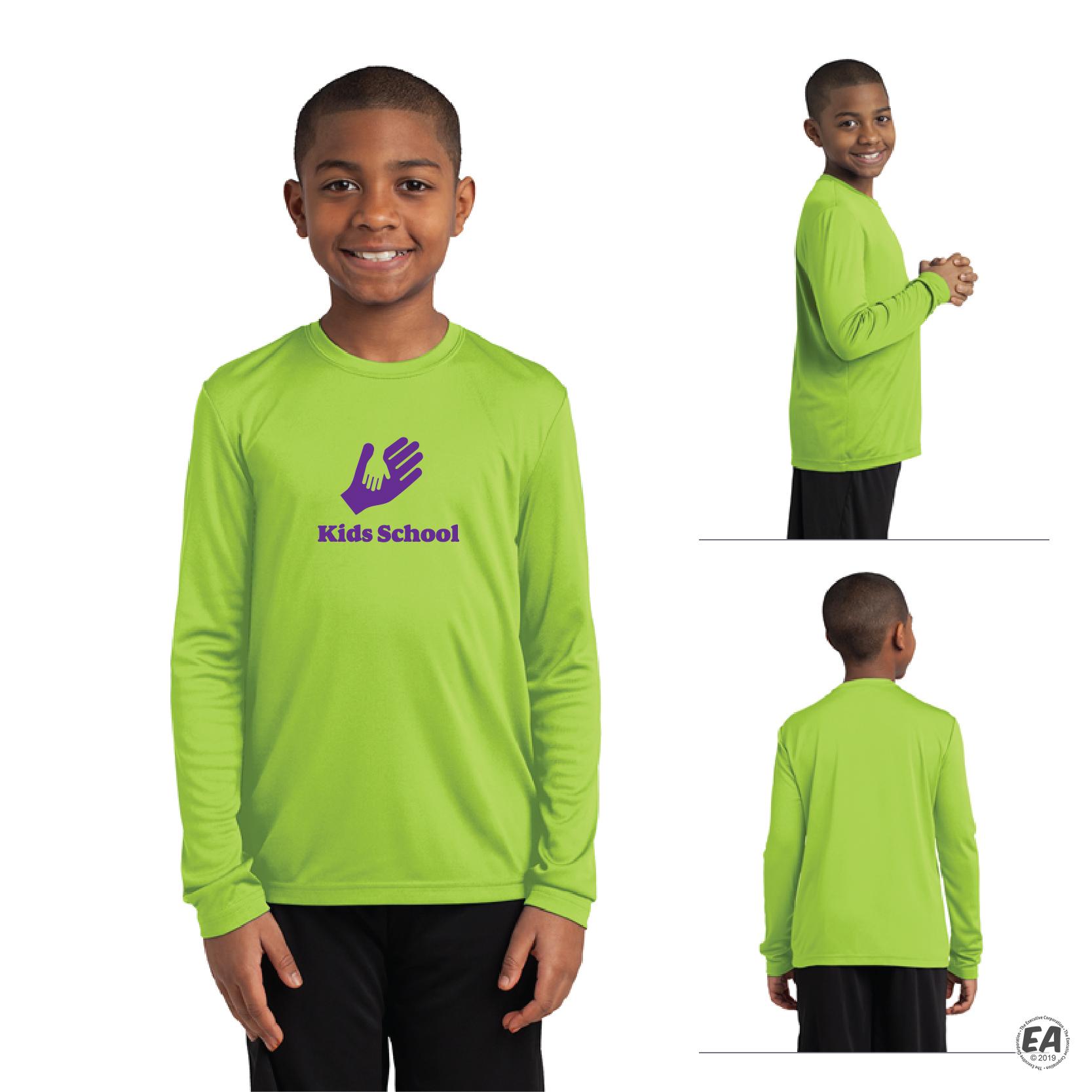 Sport-Tek Youth Long Sleeve PosiCharge Competitor Tee YST350LS Solid Colors Unisex Kids T-Shirt - View #2
