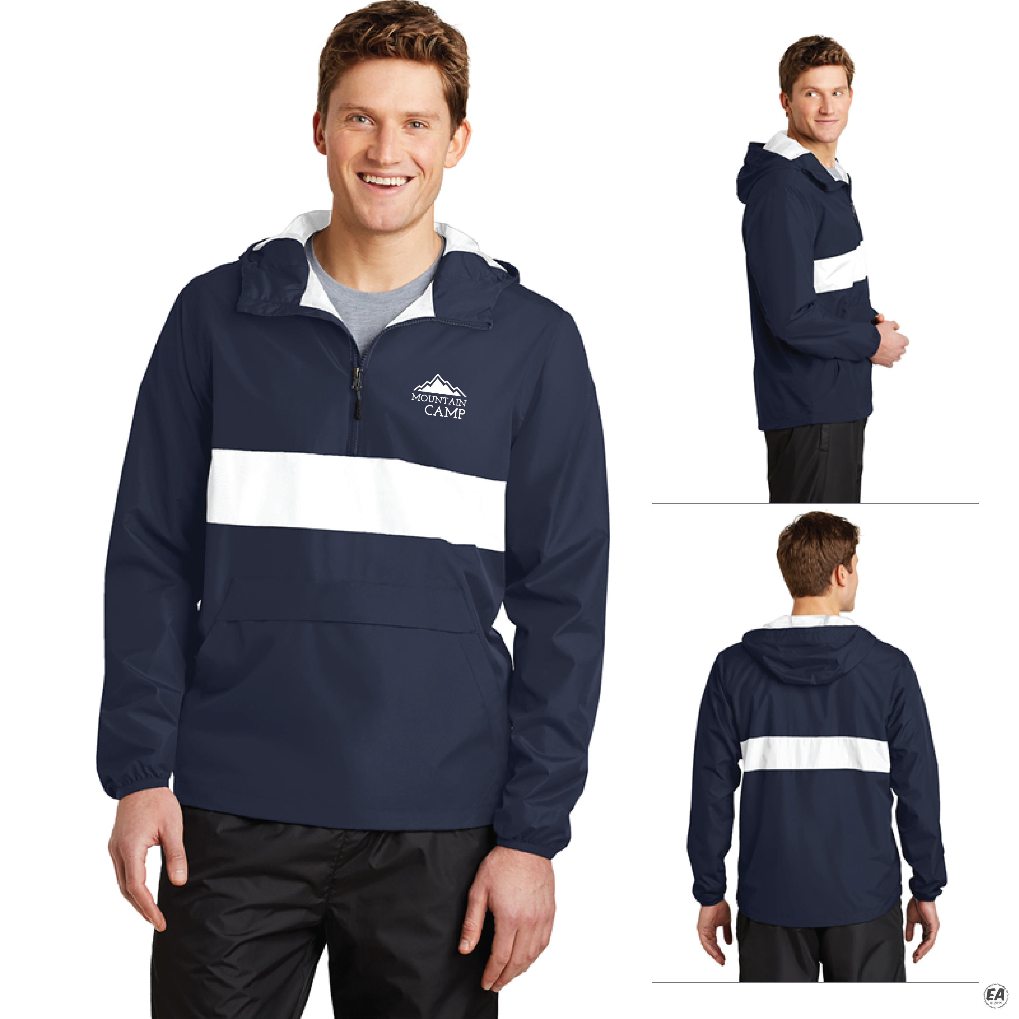 Promotional SportTek JST65 Zipped Pocket Anorak Customized Rain