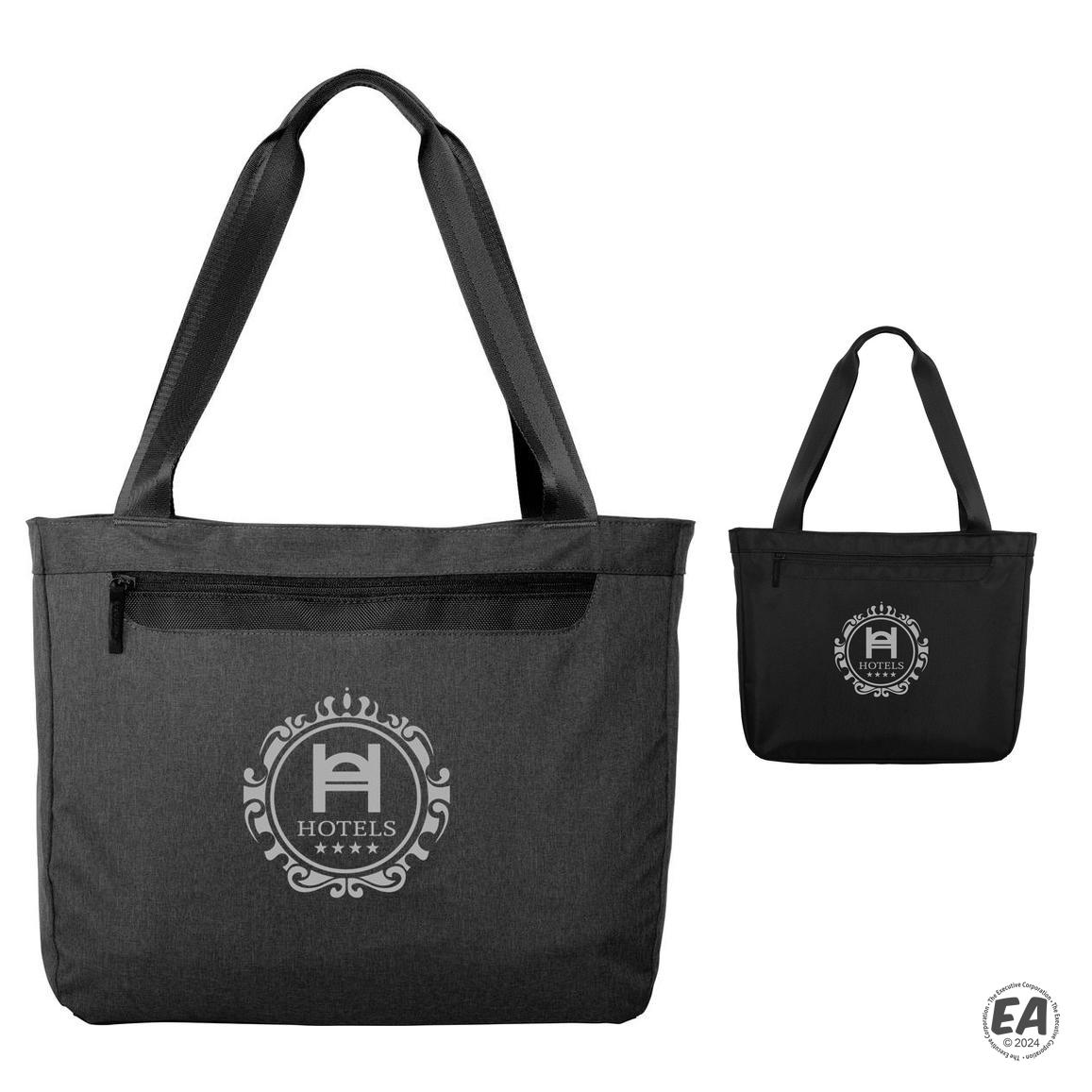 Branded Port Authority BG423 Exec Laptop Tote Promotional Zippered Tote Bags Custom Port