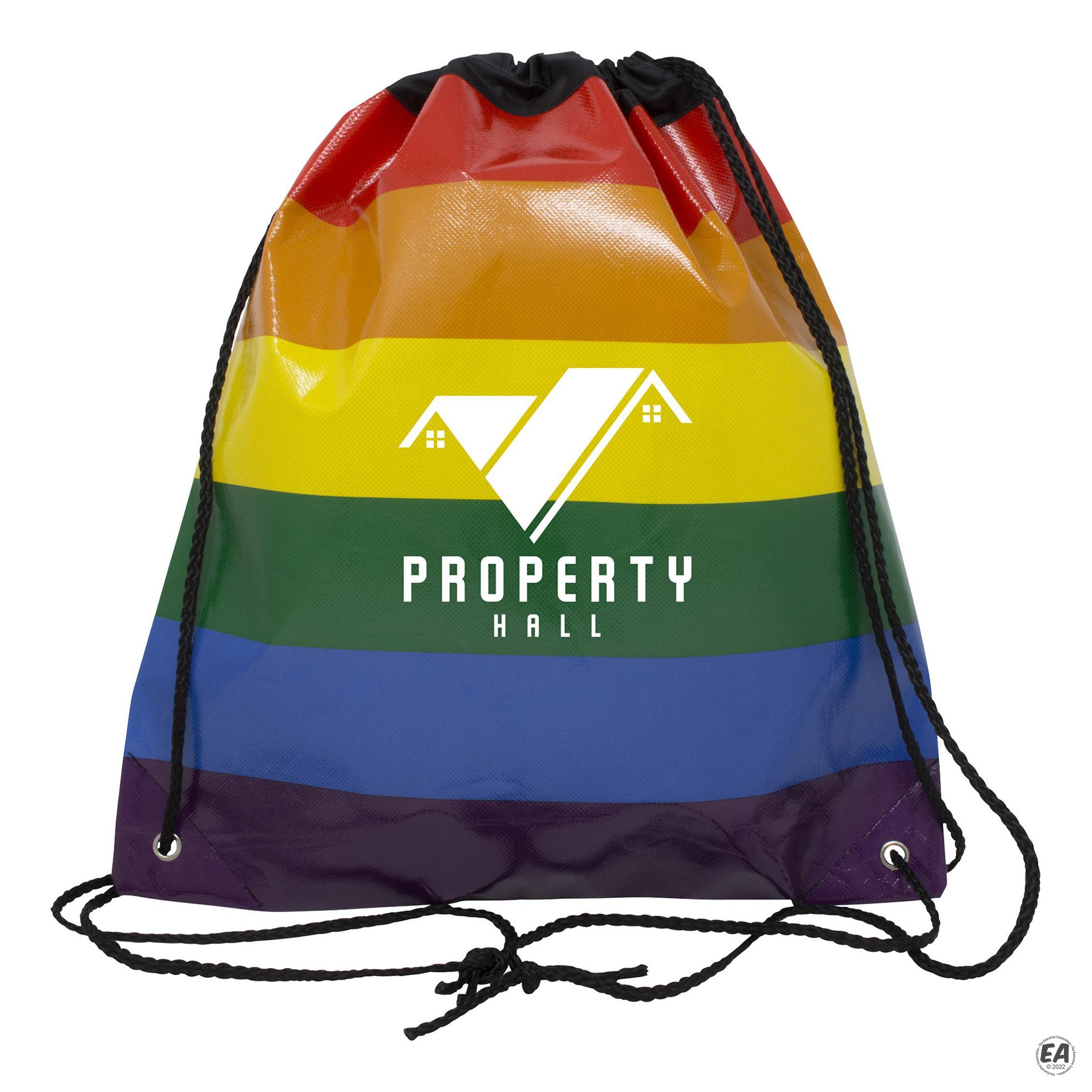 Branded Jumbo Rainbow Backpack with Drawstring Closure | Customized ...