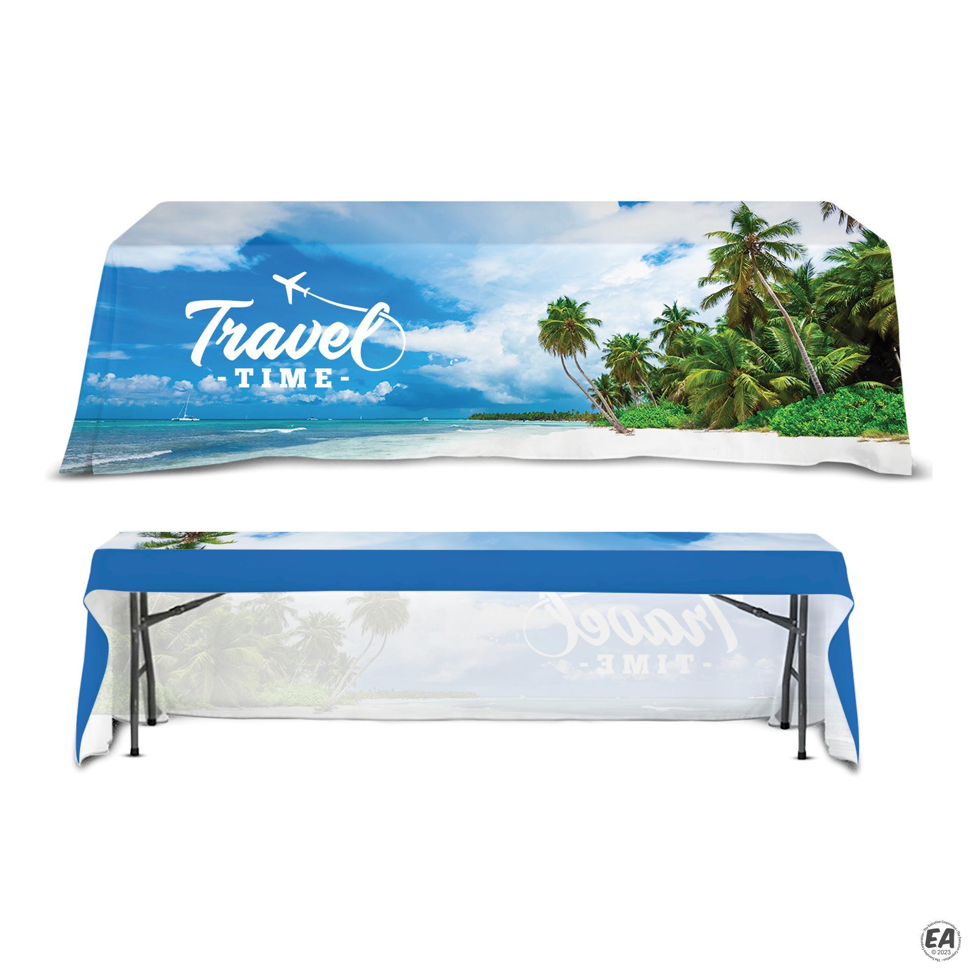 Customized DisplaySplash 8FT Open Back Table Throw | Custom Tablecloths ...