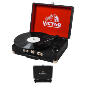 Victor Metro Dual Bluetooth Suitcase Turntable -Black