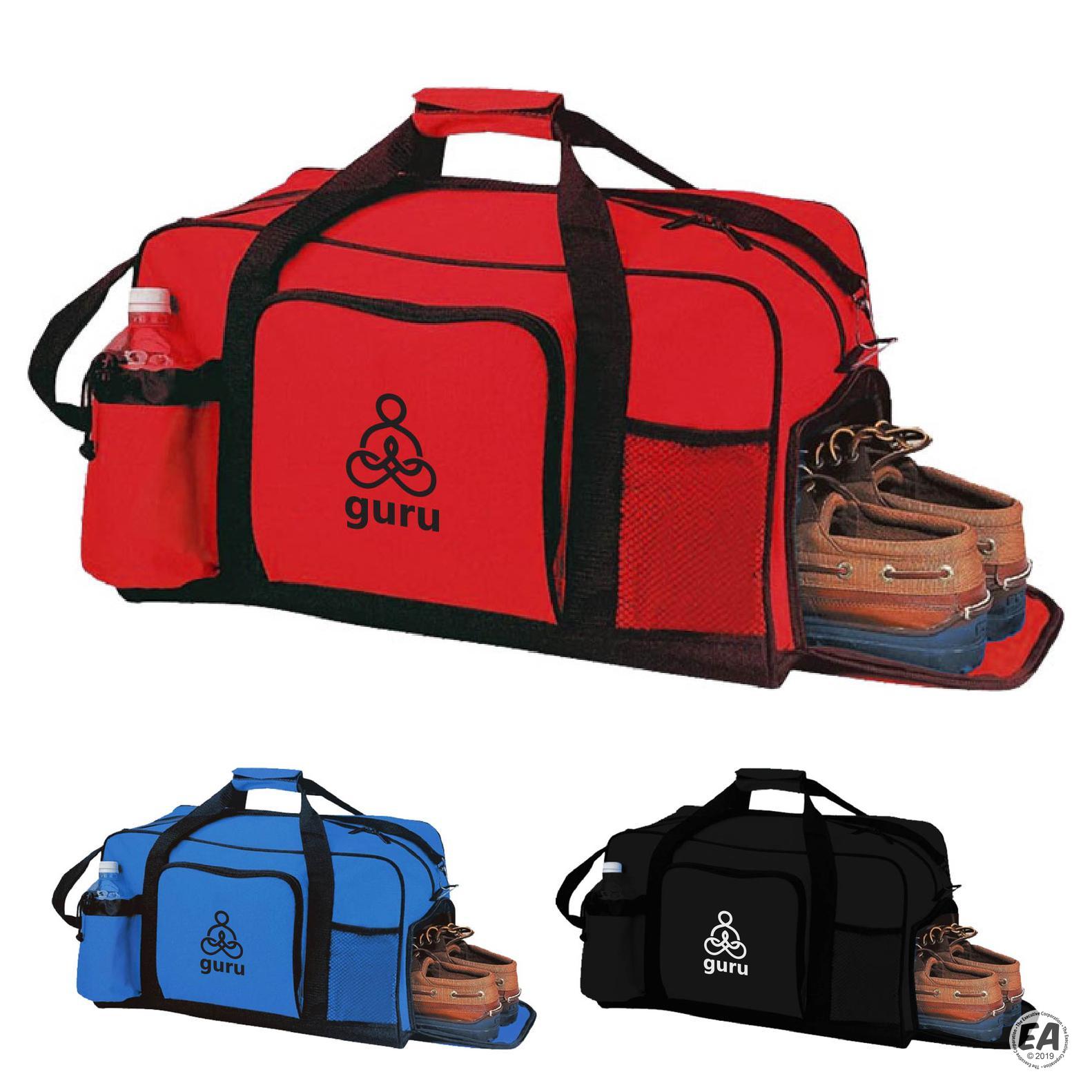 Branded Polyester TwoTone Gym Duffel Bag Customized Duffel Bags Promotional Polyester Two