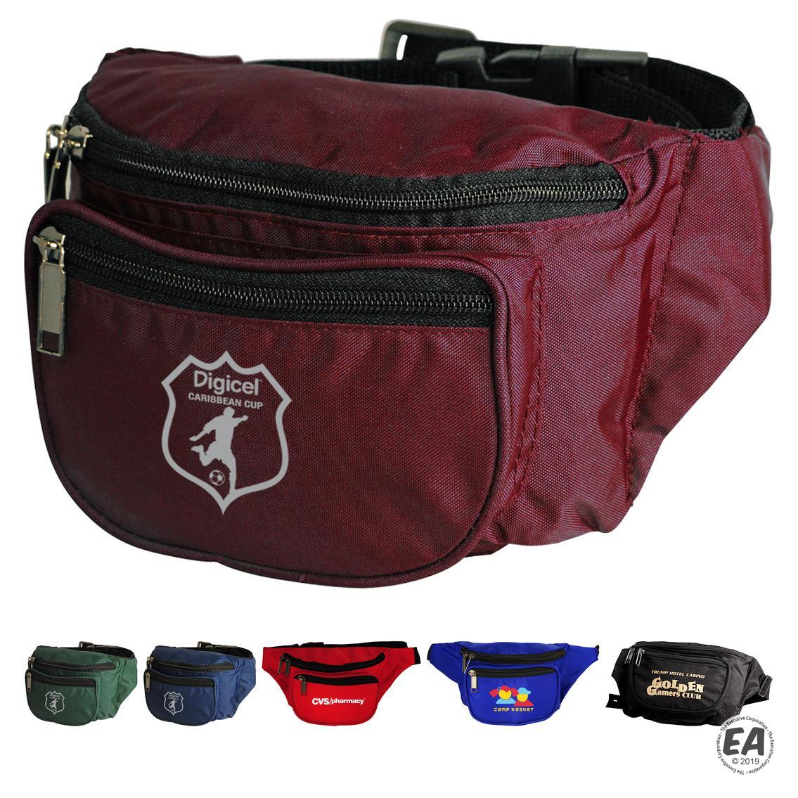 Branded TriZipper Fanny Pack Promotional Fanny Packs Customized