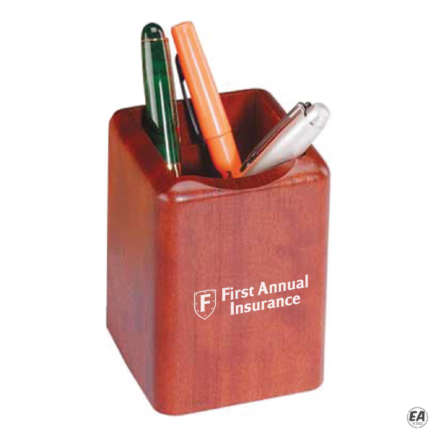 Promotional Wood Pen Holder Customized Pen Cups Custom Wood Pen
