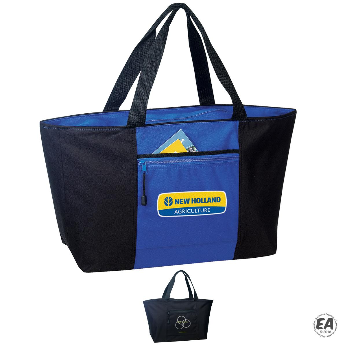 Custom 600D Polyester Jumbo Zippered Tote Bag Customized Polyester