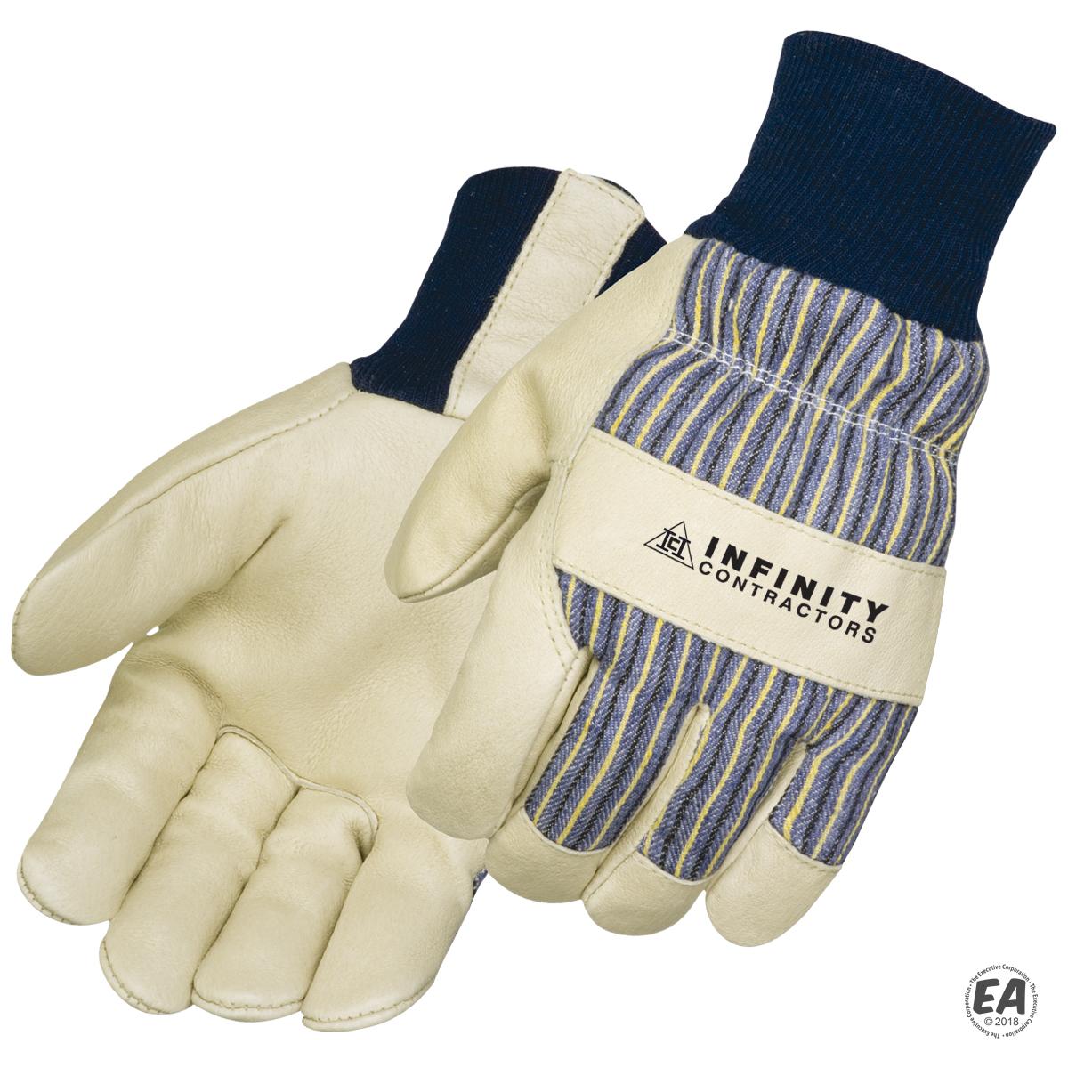 Customized 3M Thinsulate Lined Striped Premium Grain Pigskin Work