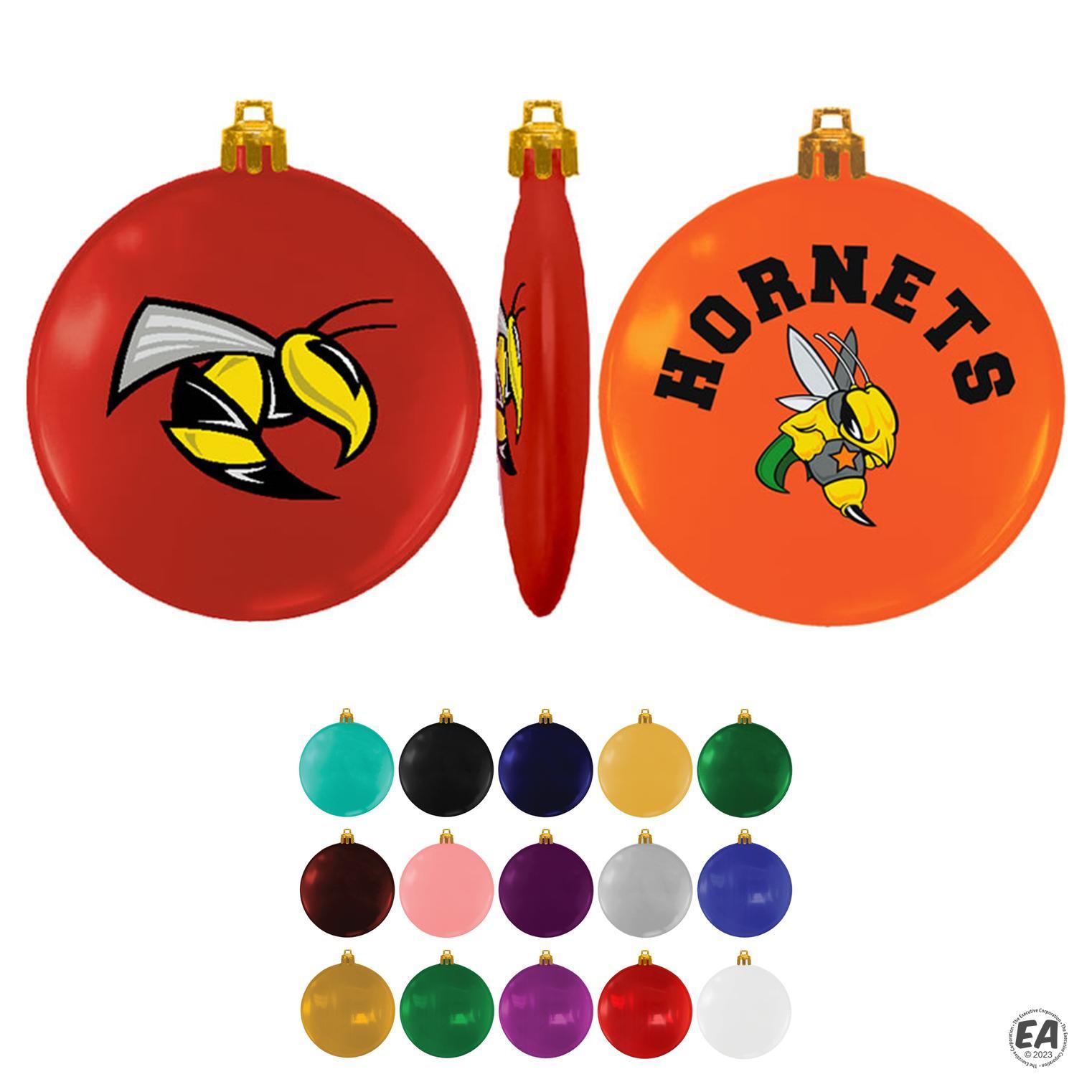 Branded 3 USAMade Flat Shatterproof Ornament Promotional Ornaments