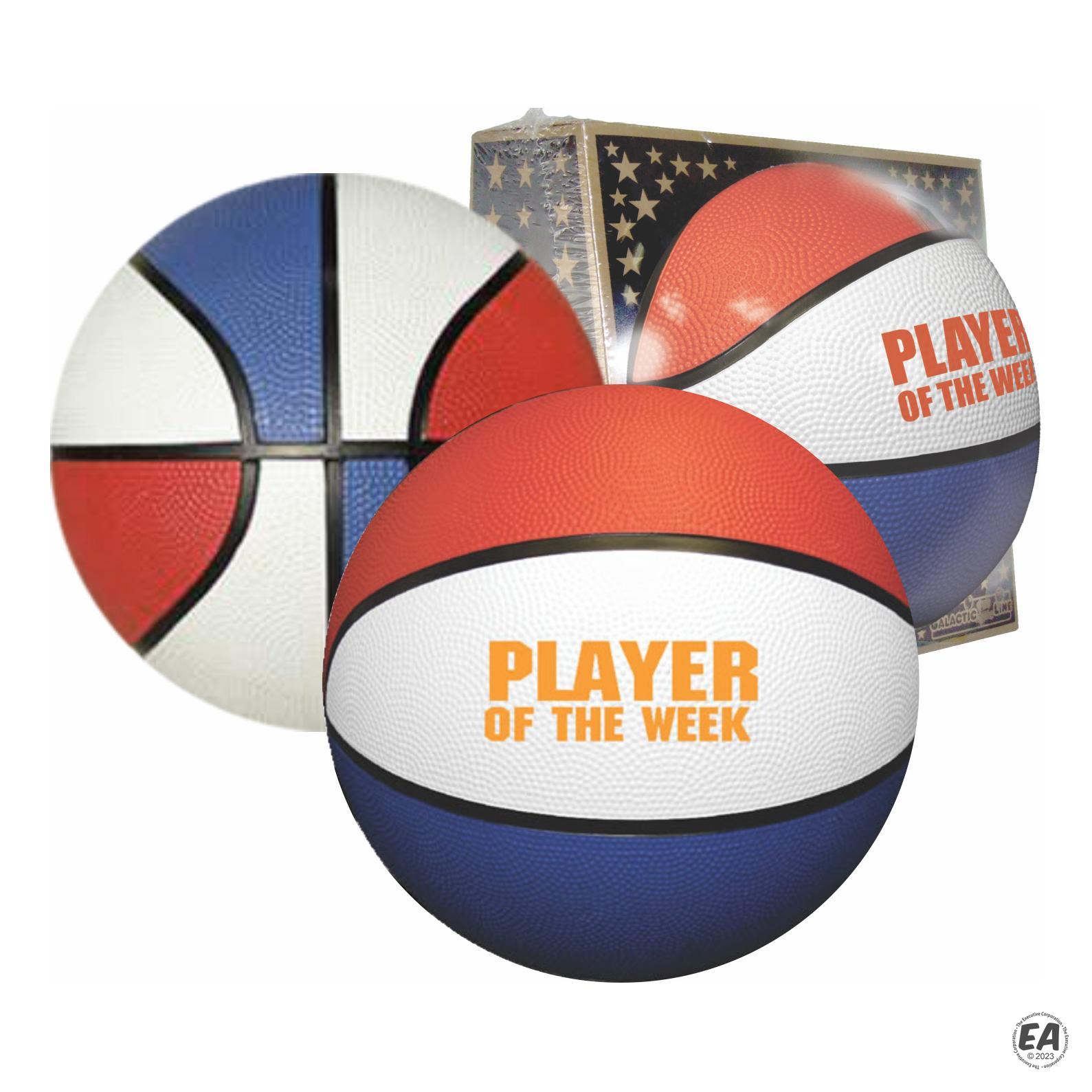 Customized 29.5 Full-Size Red/White/Blue Rubber Basketball