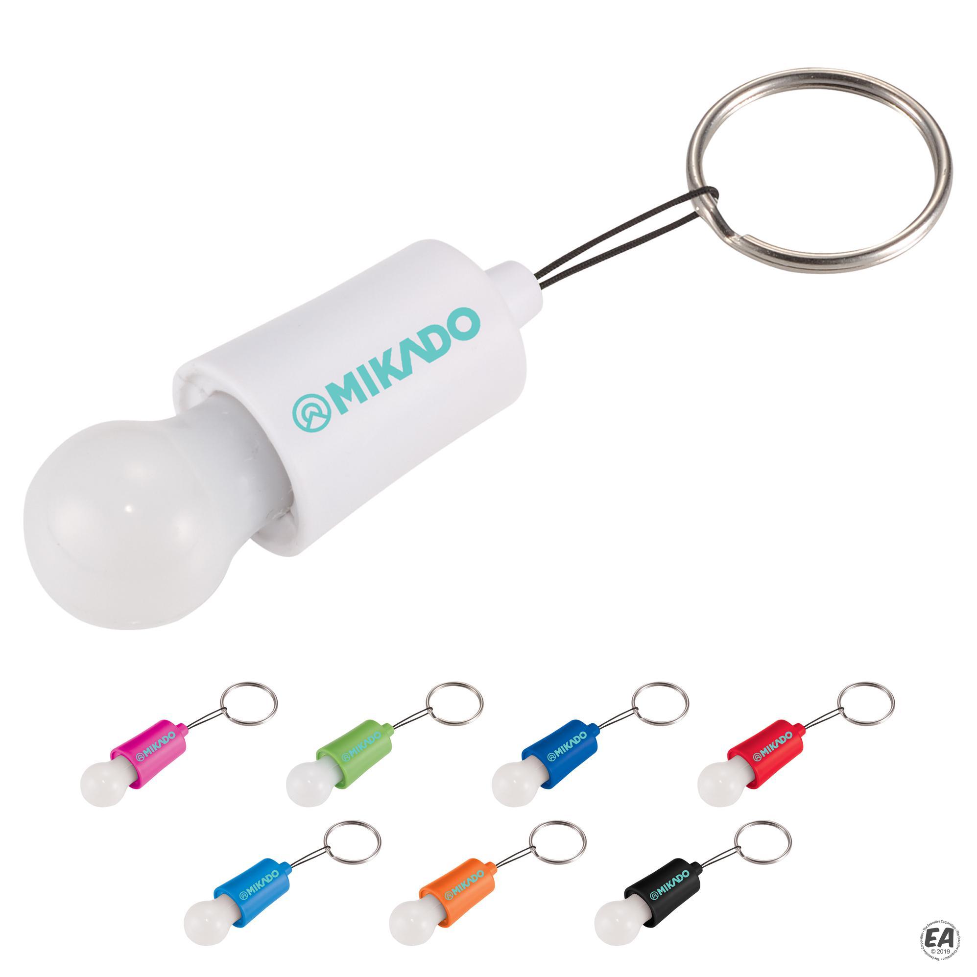 Promotional Pull Light Bulb KeyLight Customized Flashlight Keychains