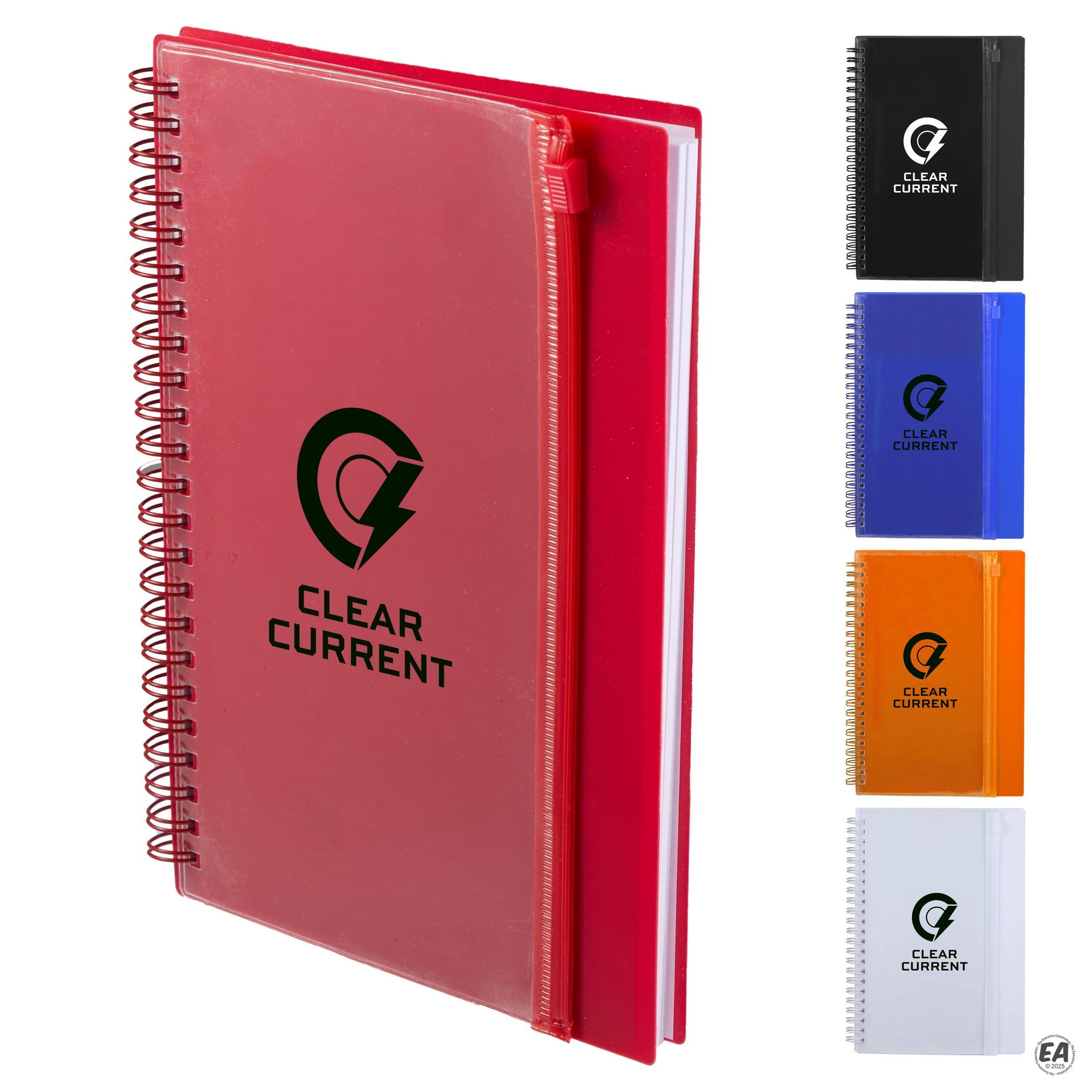 Note Book Advertisement Customized Spiral Notebook with Clear Pocket 5.5x8.5 | Promotional ...
