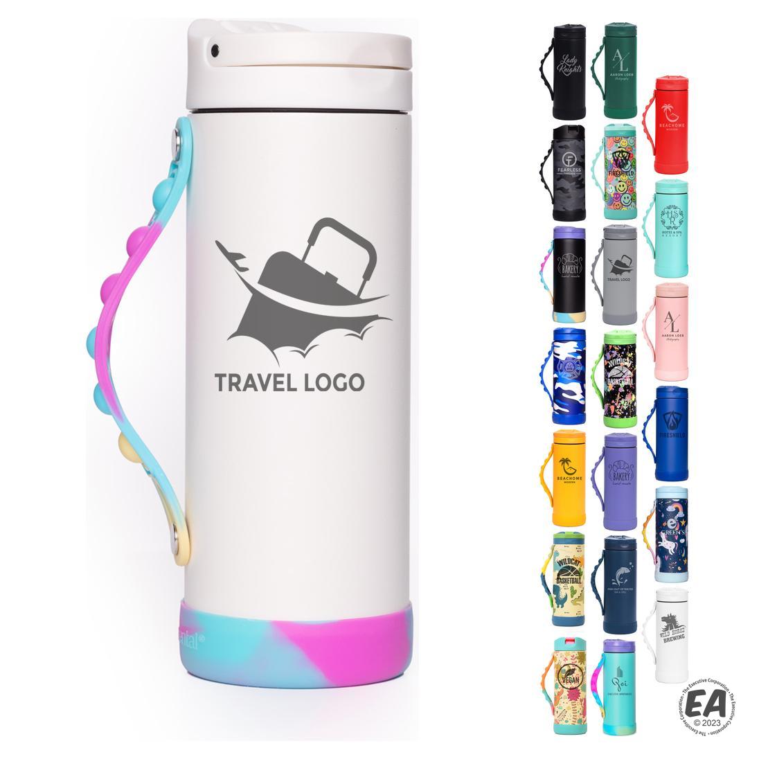 Elemental Iconic Pop Fidget 414ml Bottle with Sport cap - Pink Unicorn