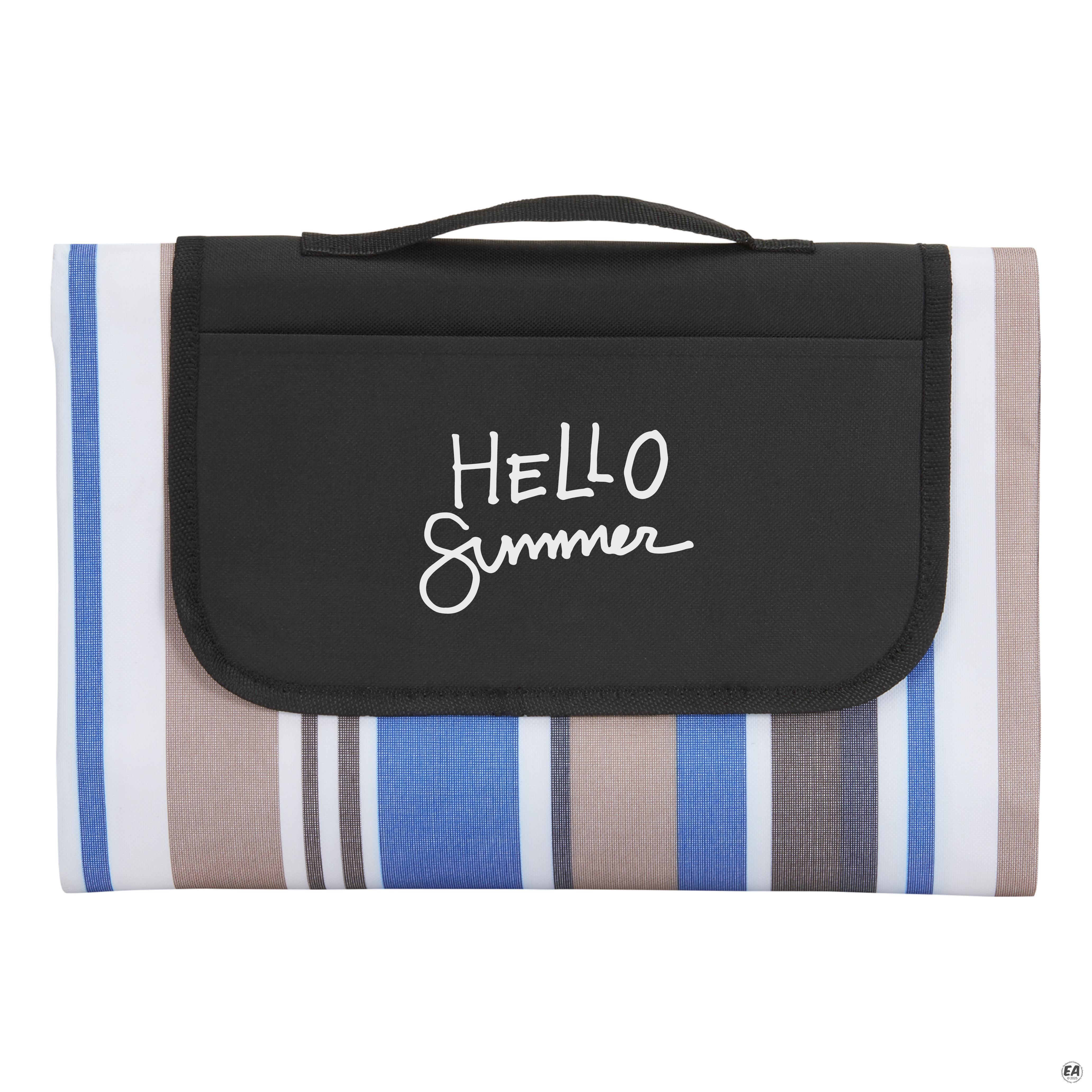 Promotional Oversized Striped Picnic and Beach Blanket Customized
