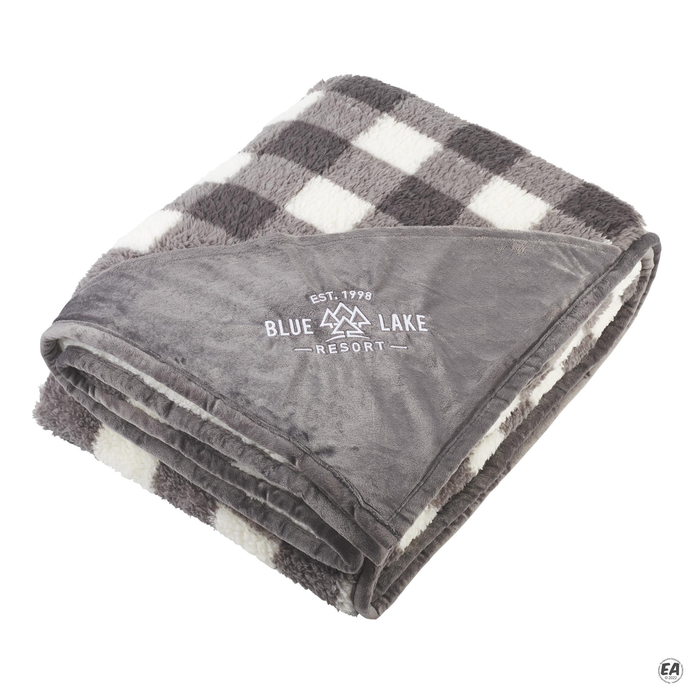 Custom Field Co. Double Sided Plaid Sherpa Blanket Customized