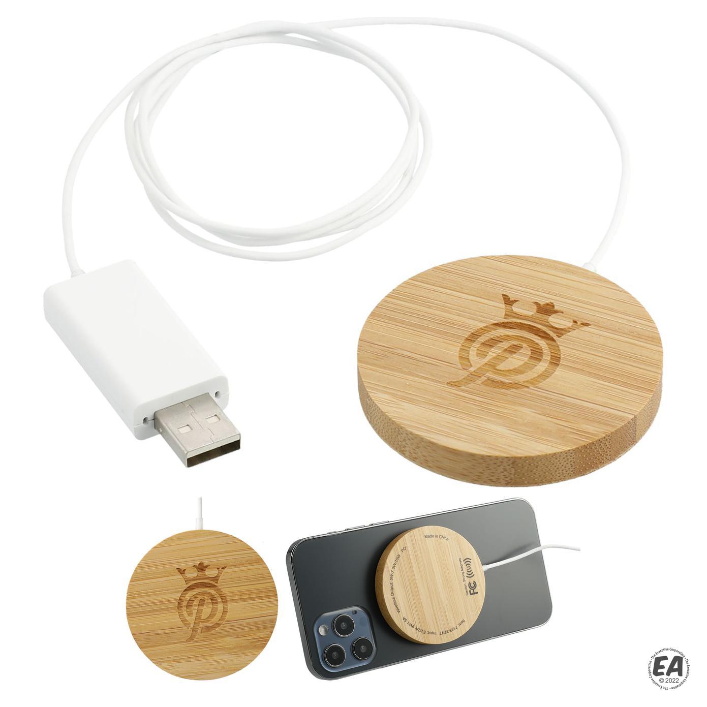 Custom Bamboo MagClick Fast Wireless Charging Pad | Customized Wireless ...