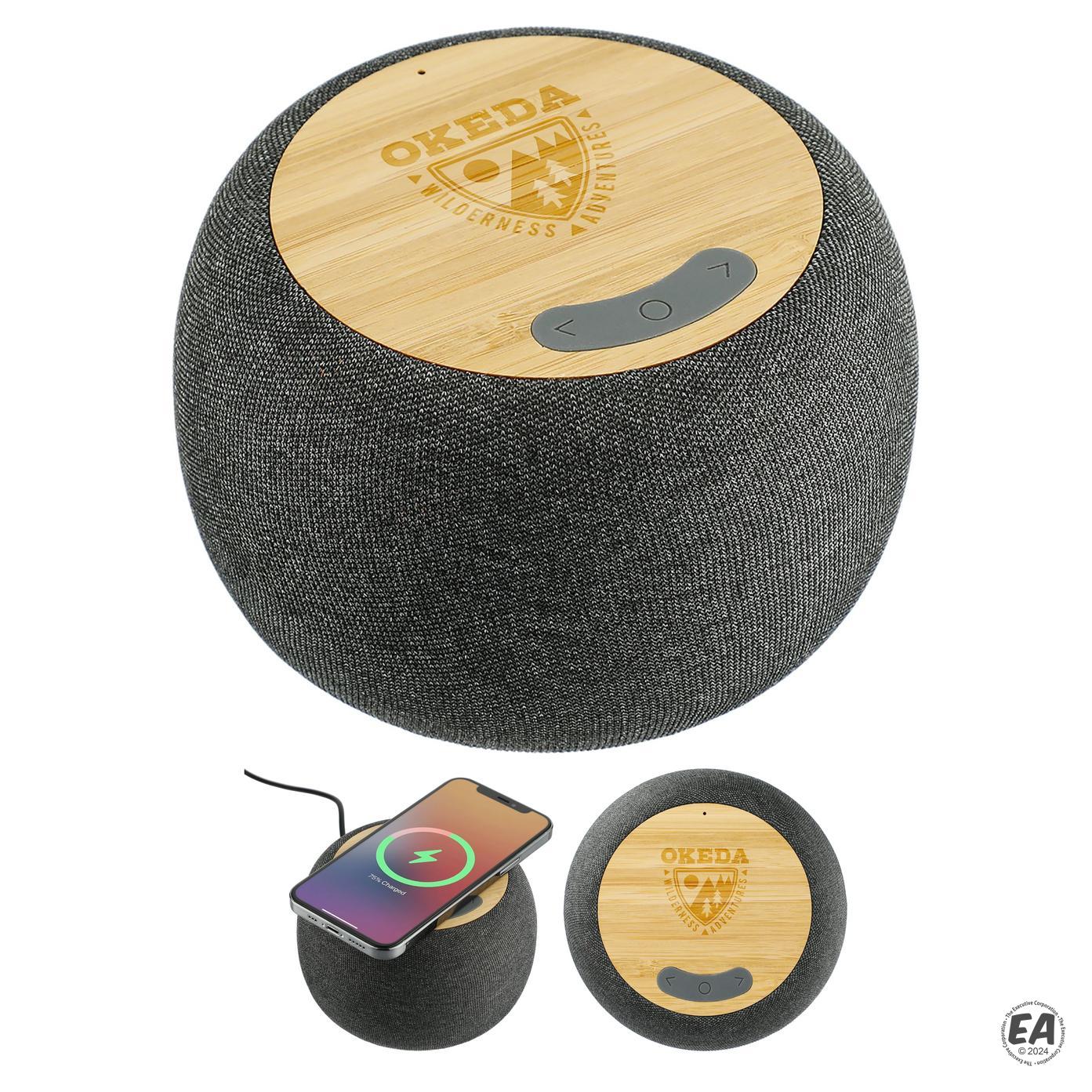 Customized Garm Fabric & Bamboo Speaker with Wireless Chargin ...