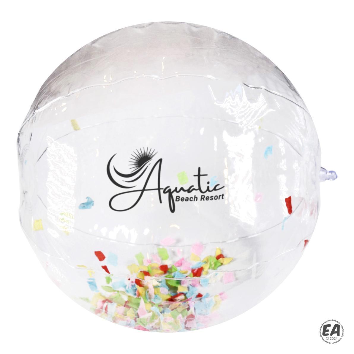 Customized 16 Inflatable Colorful Confetti Paper Insert Beach Ball ...