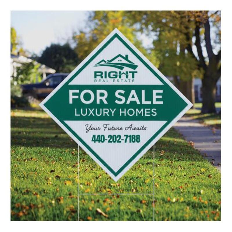 Customized 20x20 Diamond Shaped Full Color Yard Signs - Single Side ...