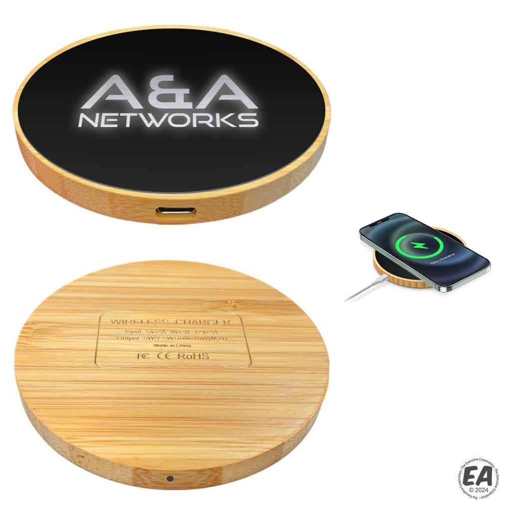 Branded 10W Wireless Bamboo Charging Pad | Customized Wireless Phone ...