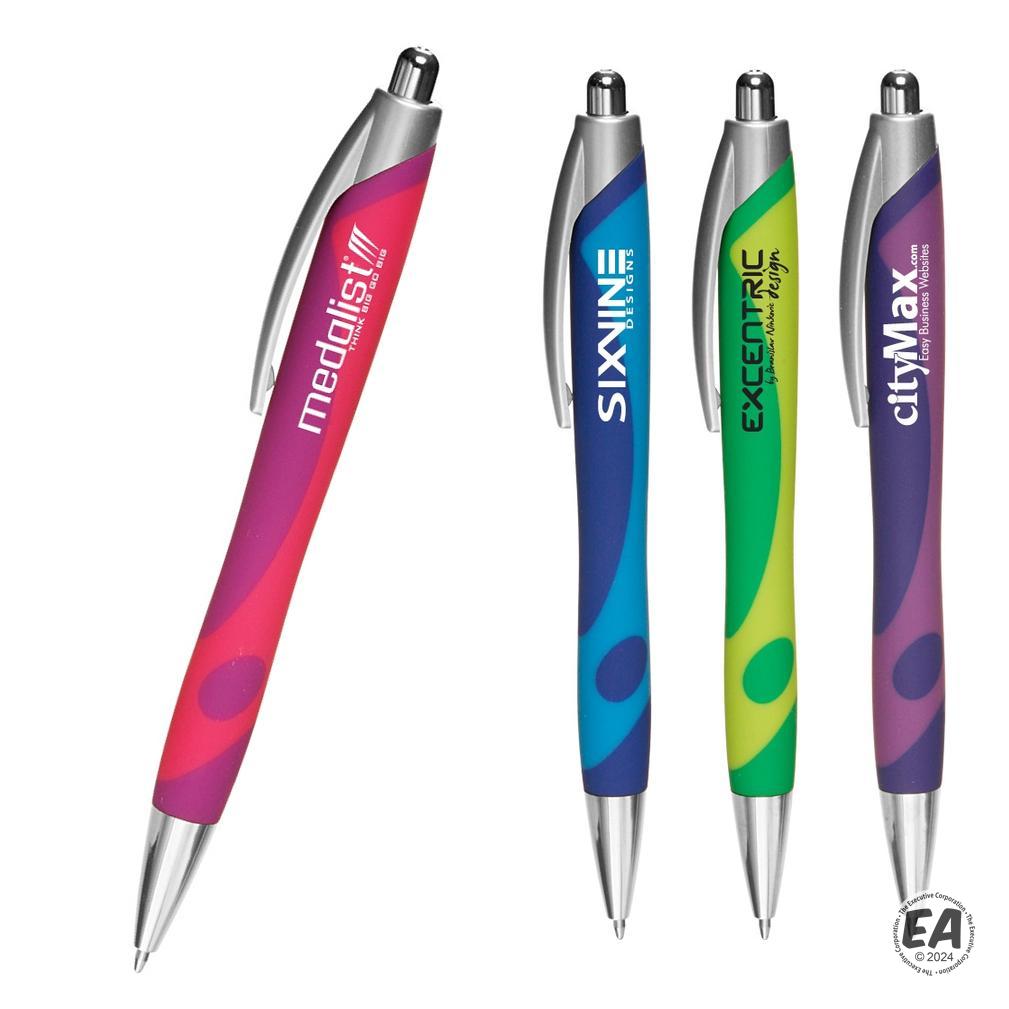 Customized Pens with Groovy Design | Promotional Plastic Click Pens ...