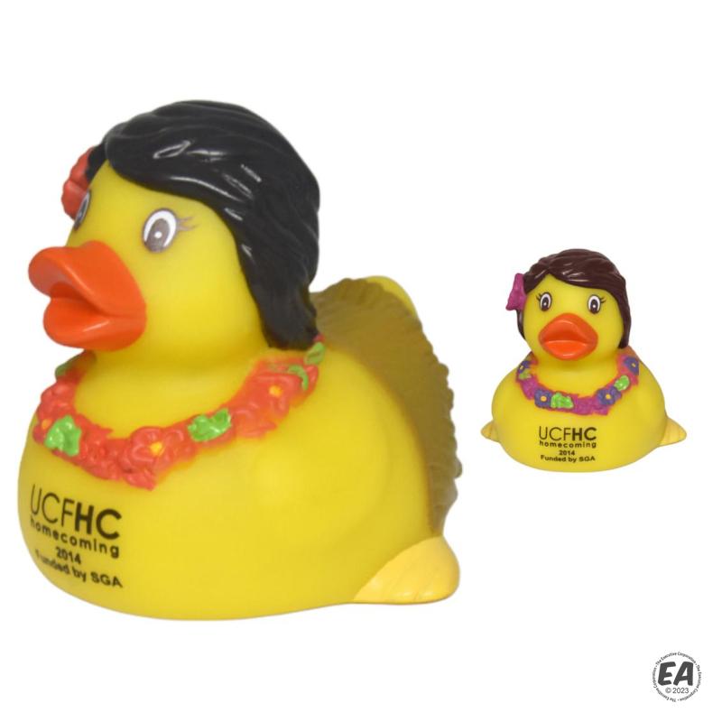 Custom Rubber Hawaii Hula-Duck | Customized Rubber Ducks | Promotional