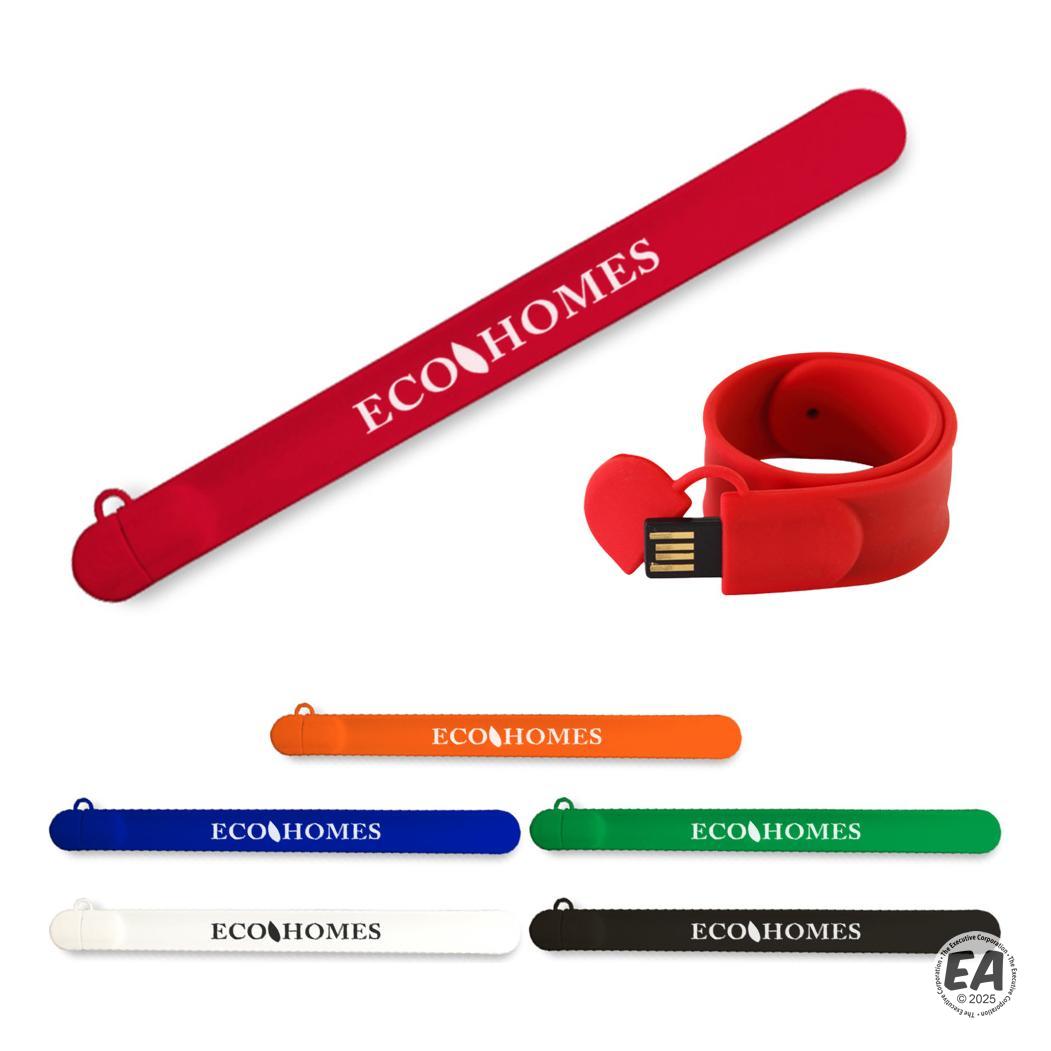 Customized Flagg Slappy Wristband USB Drive 256MB | Promotional Flash ...