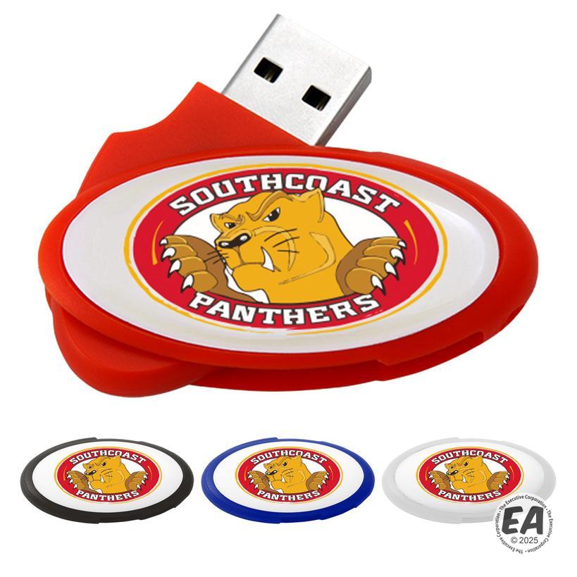 Promotional Wedron Oval Swivel Dome USB Drive 128MB | Customized Flash ...