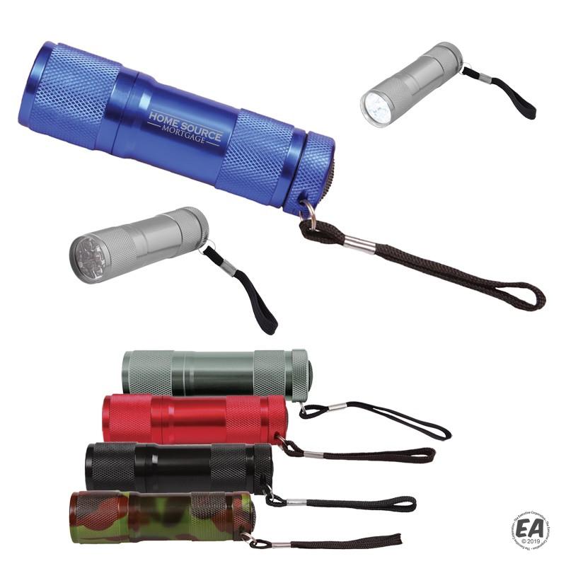 Promotional 9 LED Metal Flashlight Customized Flashlight Keychains