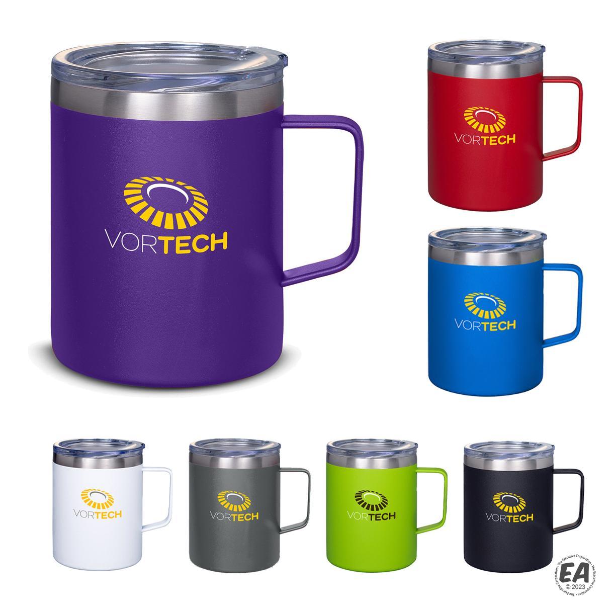 Branded 12 oz Vacuum Insulated Coffee Mug with Handle Custom Coffee