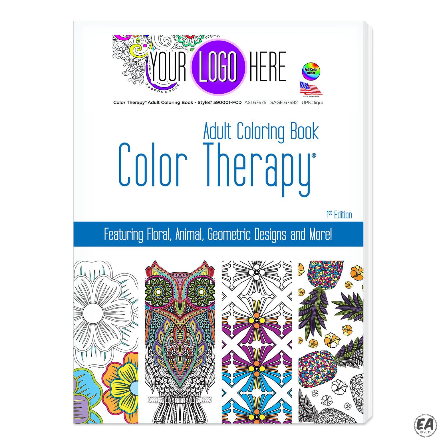 Promotional Liquimark Color Therapy 24 Page Adult Coloring Book