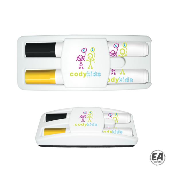 Promotional Liquimark Dry Erase Marker & Eraser Set with Black & Yellow