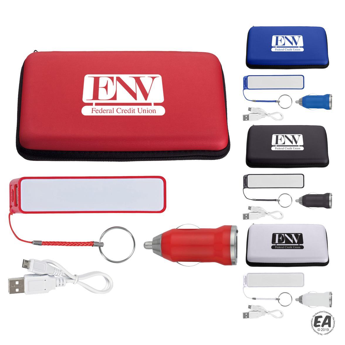Customized Deluxe Travel Phone Charging Kit Promotional Car Chargers