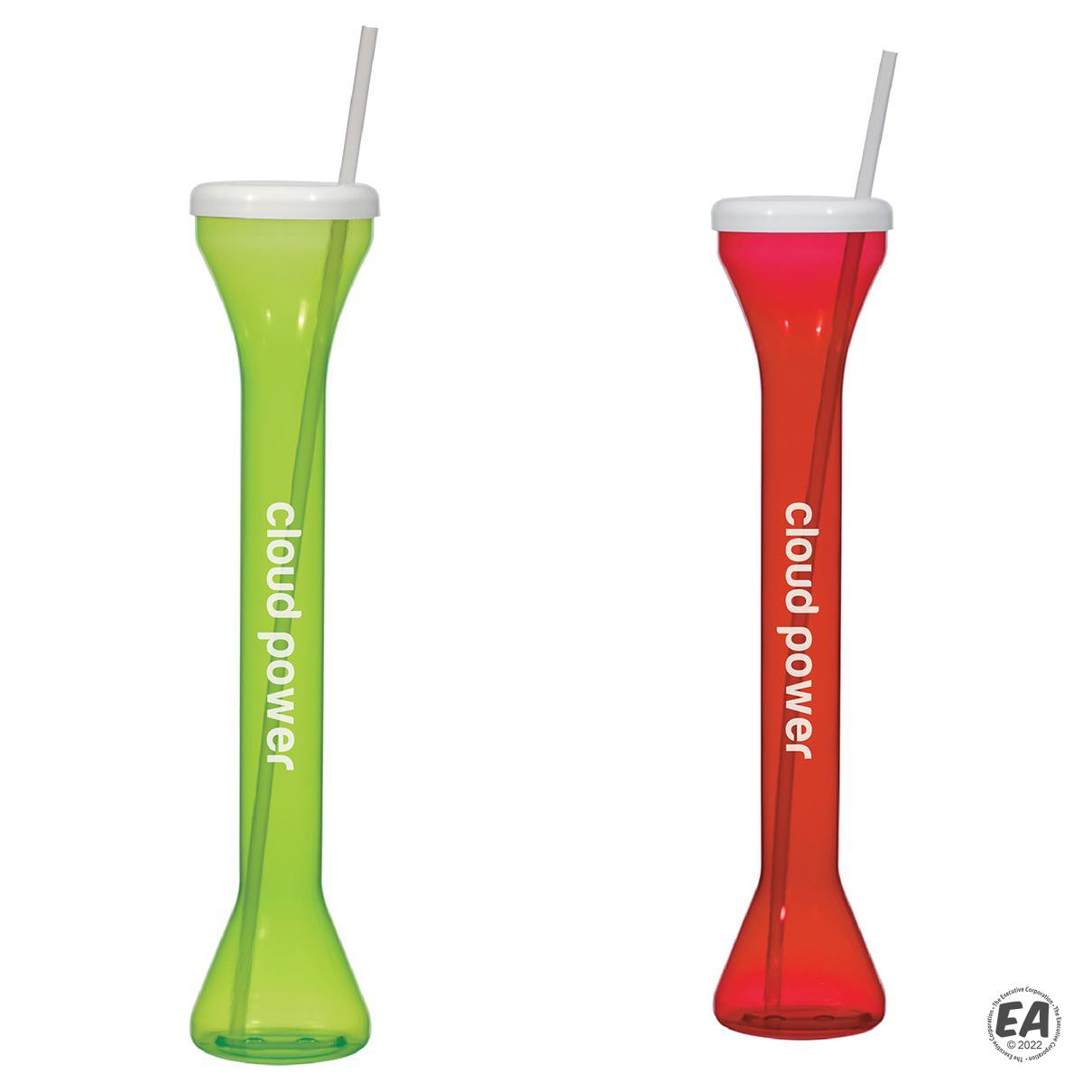 Branded 24 oz. Yard Cup With Straw Customized Straw Tumblers