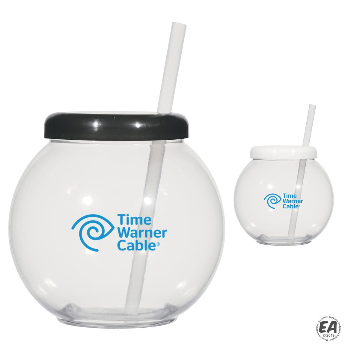 Promotional 46 oz. Fish Bowl Cup With Straw Customized Plastic Cups