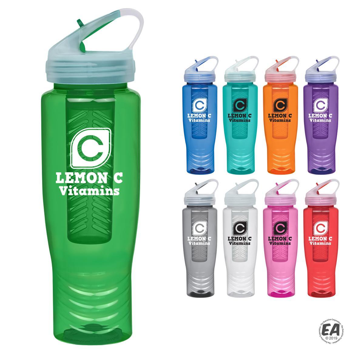 Customized 28 oz. PolyClean Sports Bottle With Fruit Infuser Branded