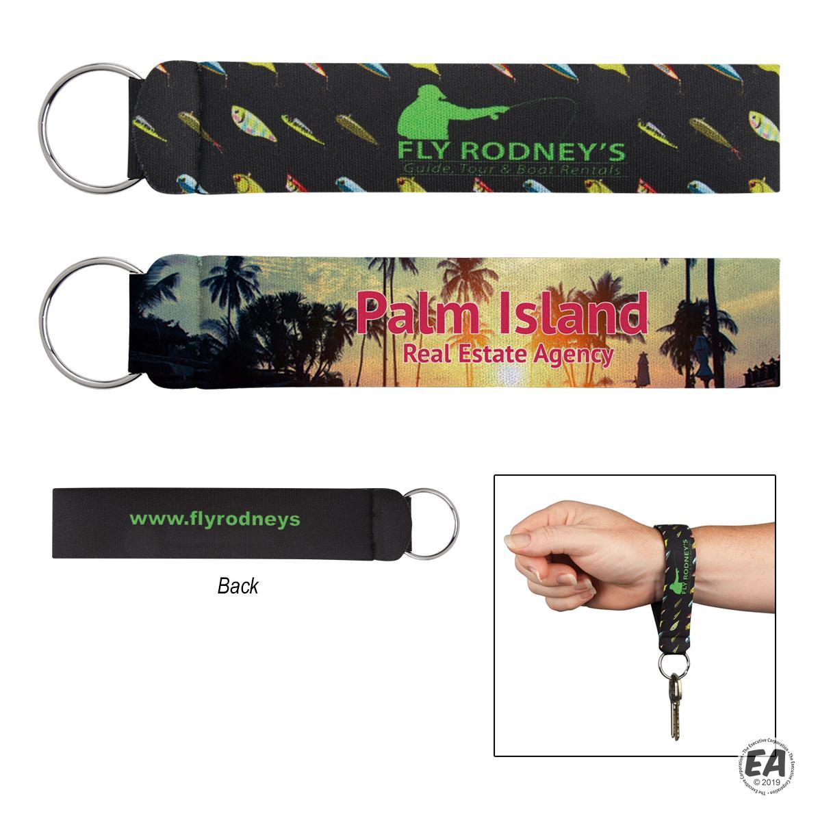 Branded Neoprene Wristband With Key Ring Promotional Foam Keychains