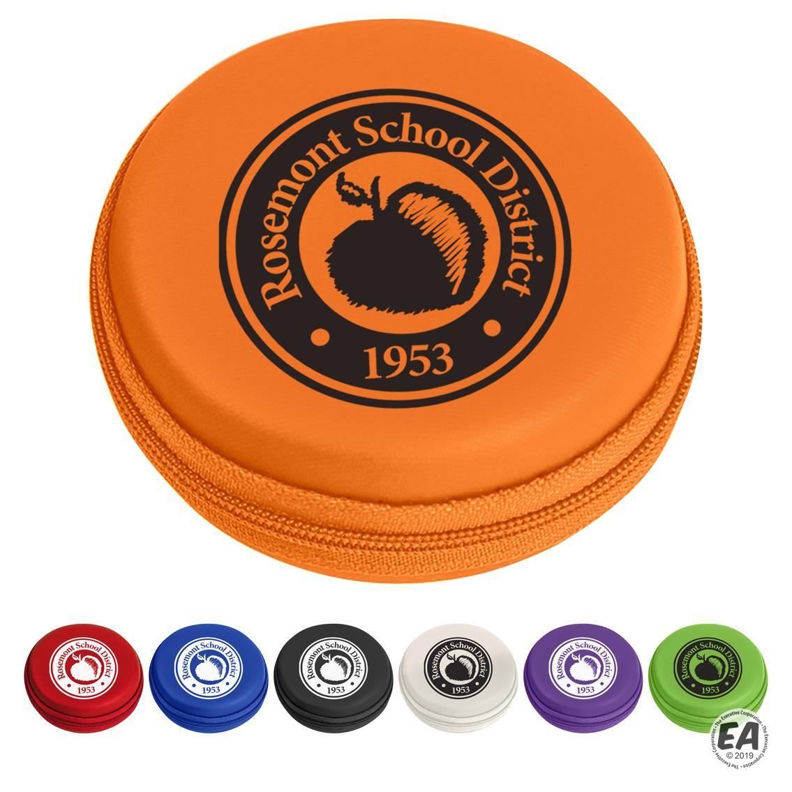 Customized Round Zippered Electronics Travel Case Promotional Travel