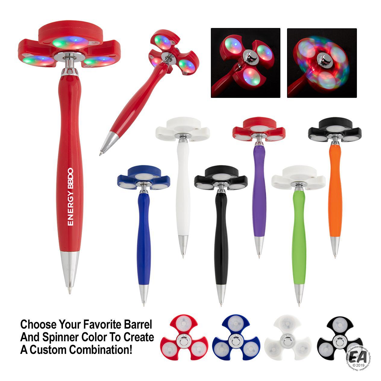 Customized Light Up Fidget Spinner Pen | Custom Light Pens | Promotional Light Up Fidget Spinner ...