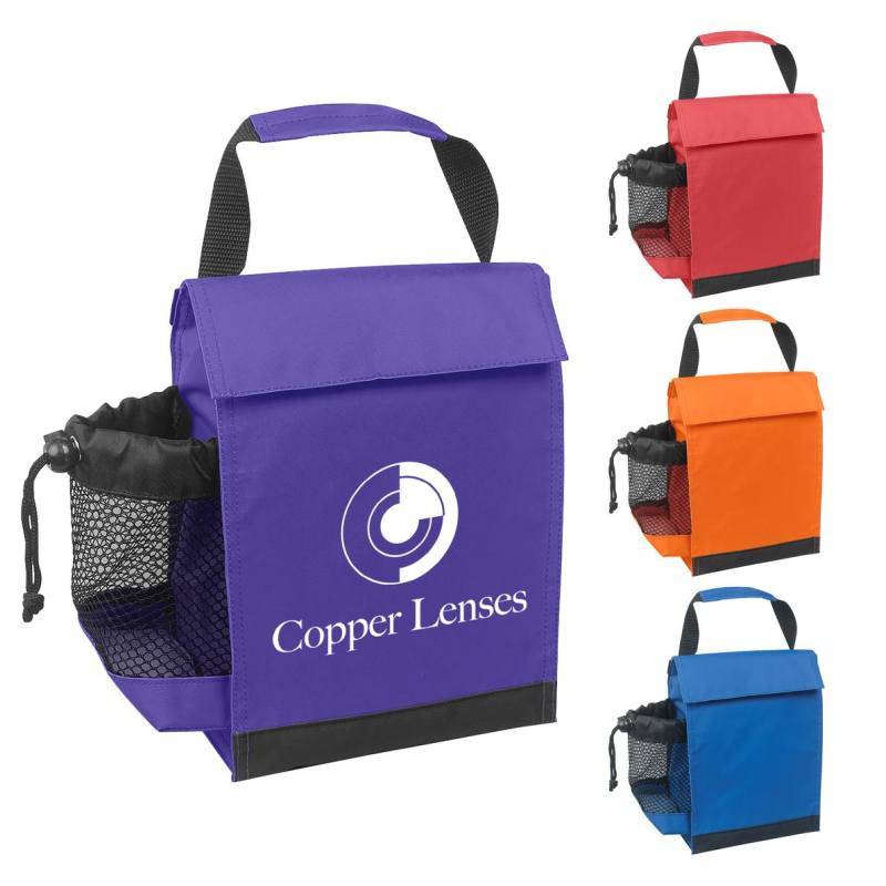 Promotional Identification Lunch Bag with Water Bottle Holder Custom