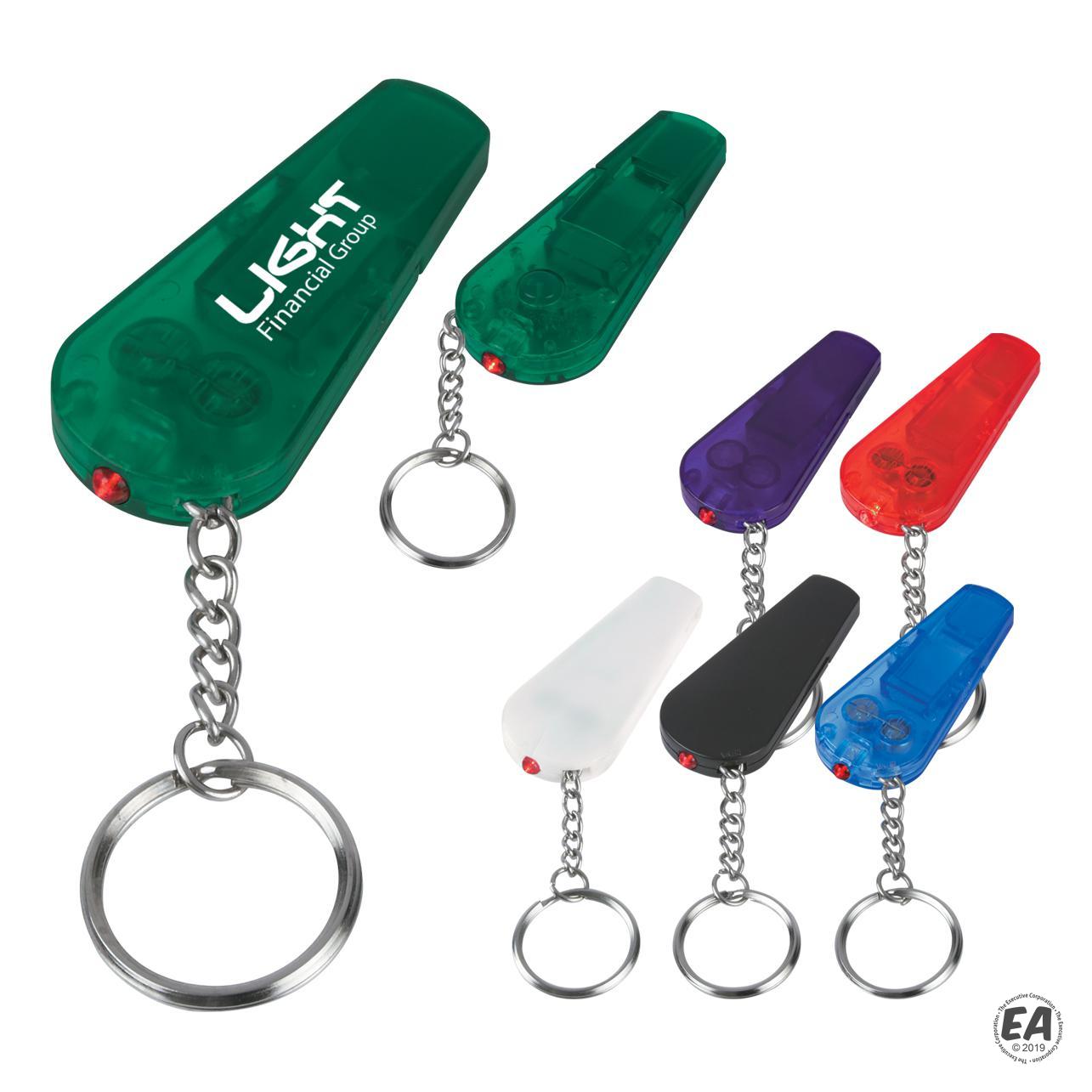 Custom Whistle Light Imprinted Key Chain Customized Toy Keychains
