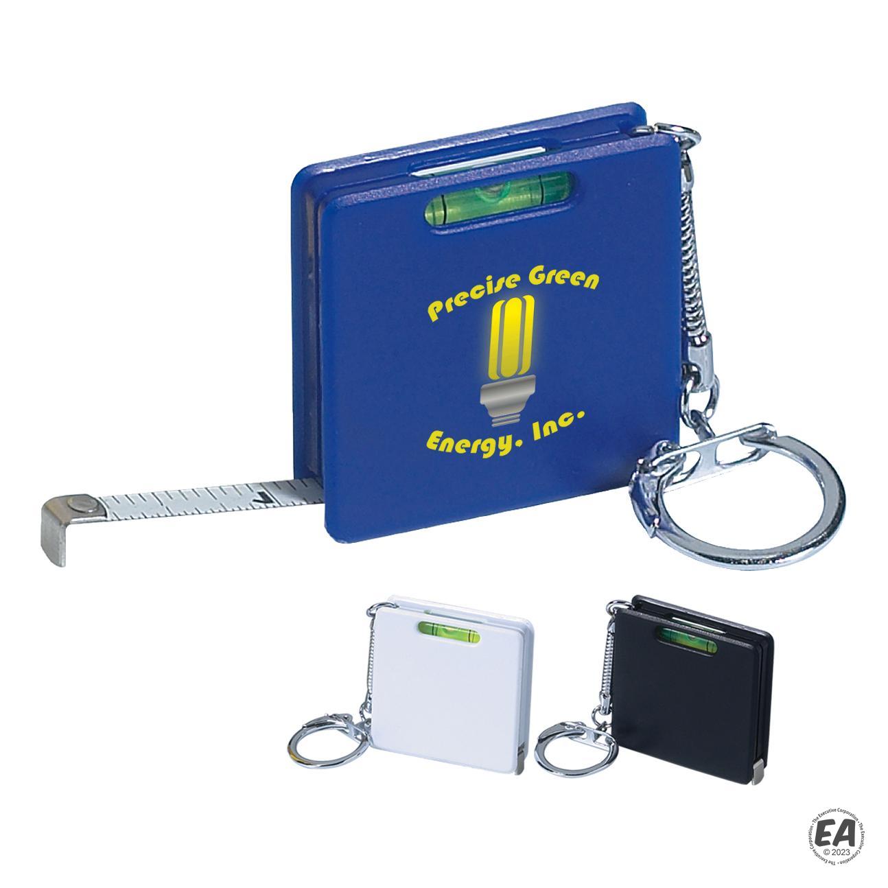 Customized Square Level Tape Measure Key Tag Promotional Measure Keychains Branded Square