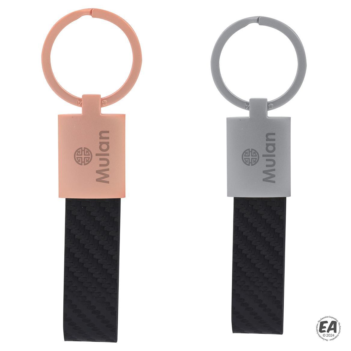 Branded Carbon Fiber Key Ring Promotional Keychains Custom Carbon