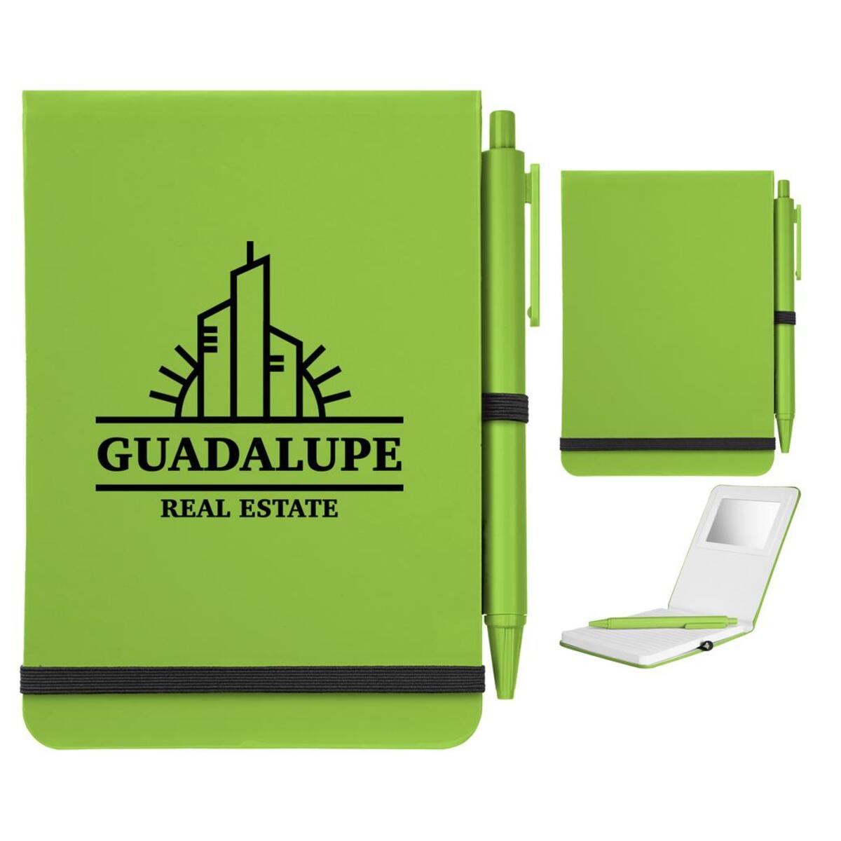 Branded Reflections Jotter Notepad 4x6 with Mirror & Pen | Customized ...