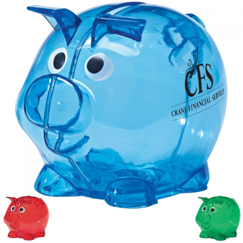 Customized Mini Plastic Piggy Bank Promotional Coin Banks Branded Mini Plastic Piggy Bank At Executive Advertising